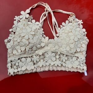 Anemone Cream Floral Lace Crochet Bralette